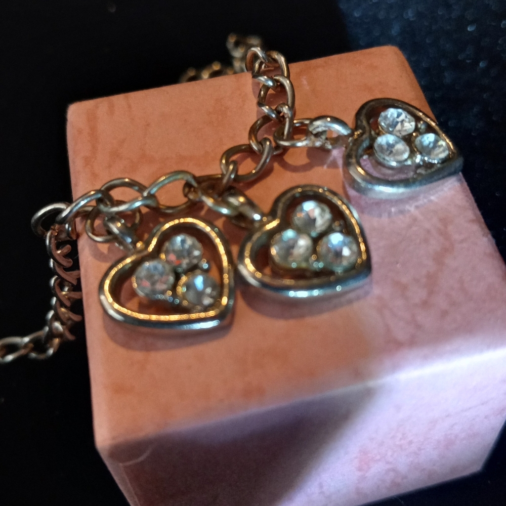 Silver 3 Heart Bracelate